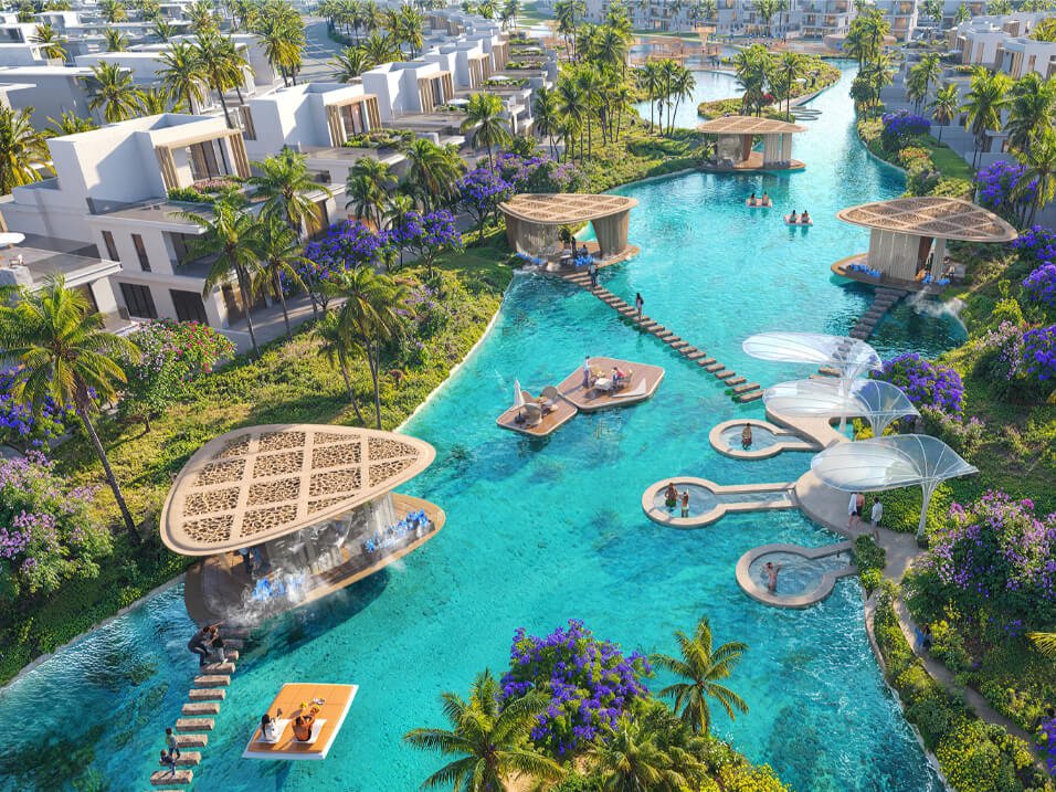 Living surrounded by palm trees and water canals